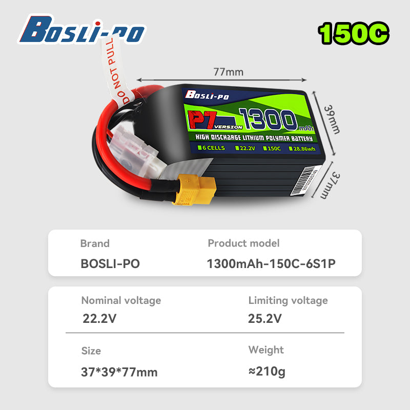 Boslipo P7 1300mAh 150C 4S 6S  – Drone Battery 4S recenzja i cena